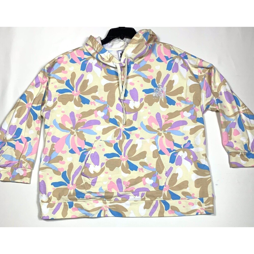Juicy by Juicy Couture Sweatshirt Womens 2XL Colorful Pastel Floral Hooded